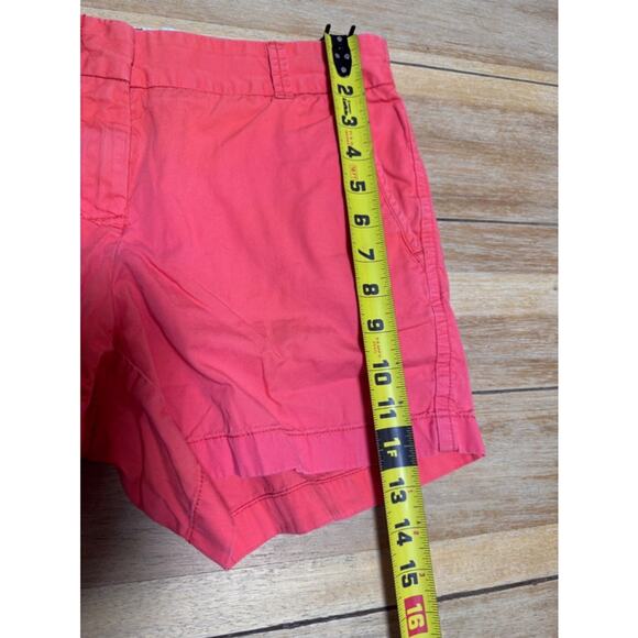 J Crew Broken In 100% Cotton Coral Chino Shorts Women’s Sz 4, Flat Front Beachy - Picture 5 of 9